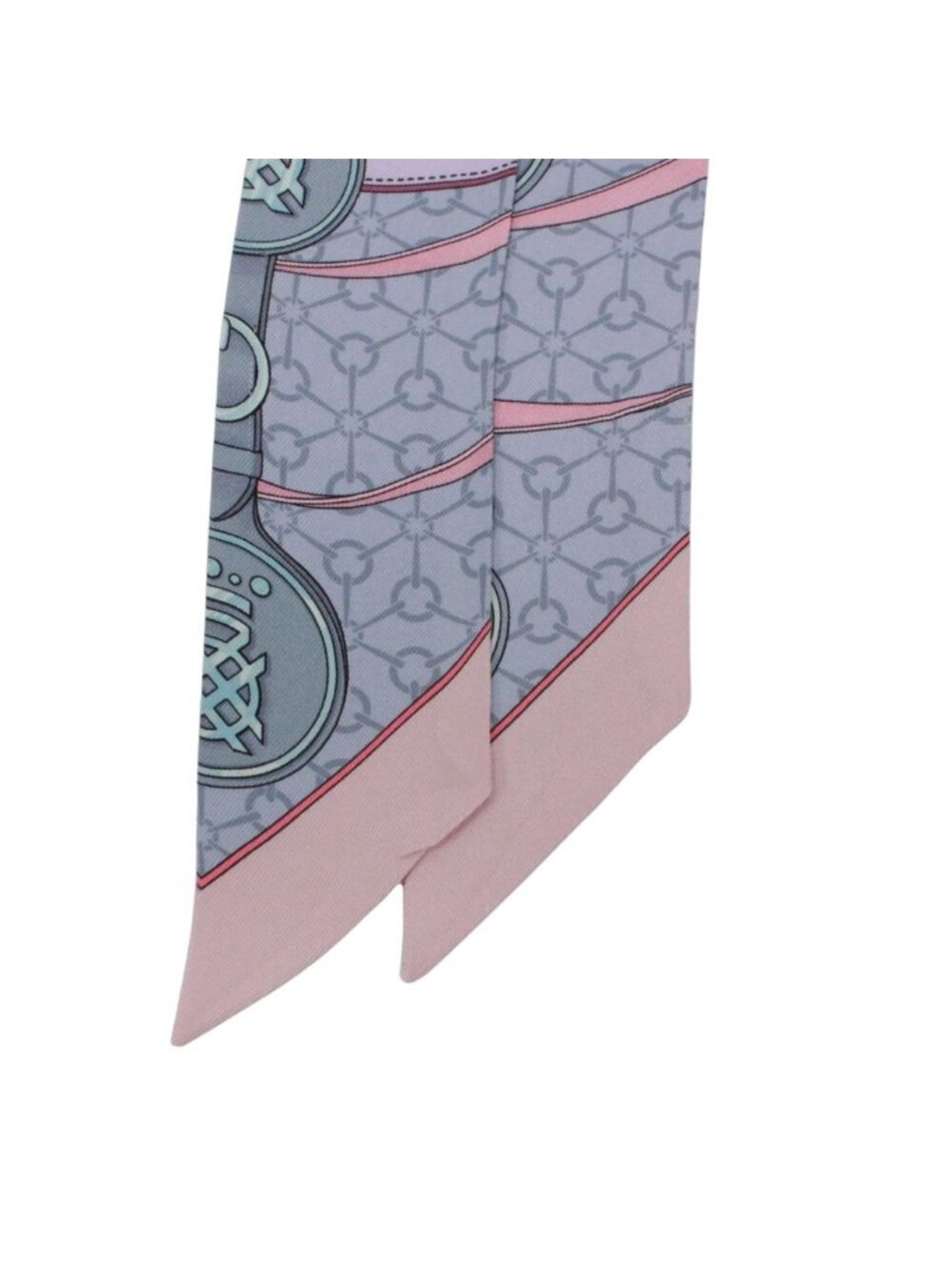 Hermes Twilly la Promenade du Matin Morning Walk Silk Purple Pink Blue Scarf - Picture 4 of 8
